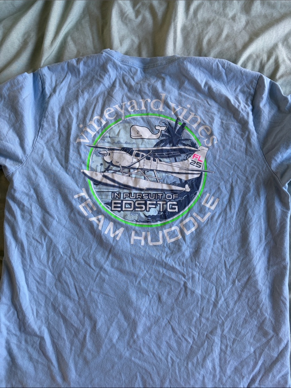 Vineyard Vines Light Blue 'Team Huddle' Seaplane Graphic Tee